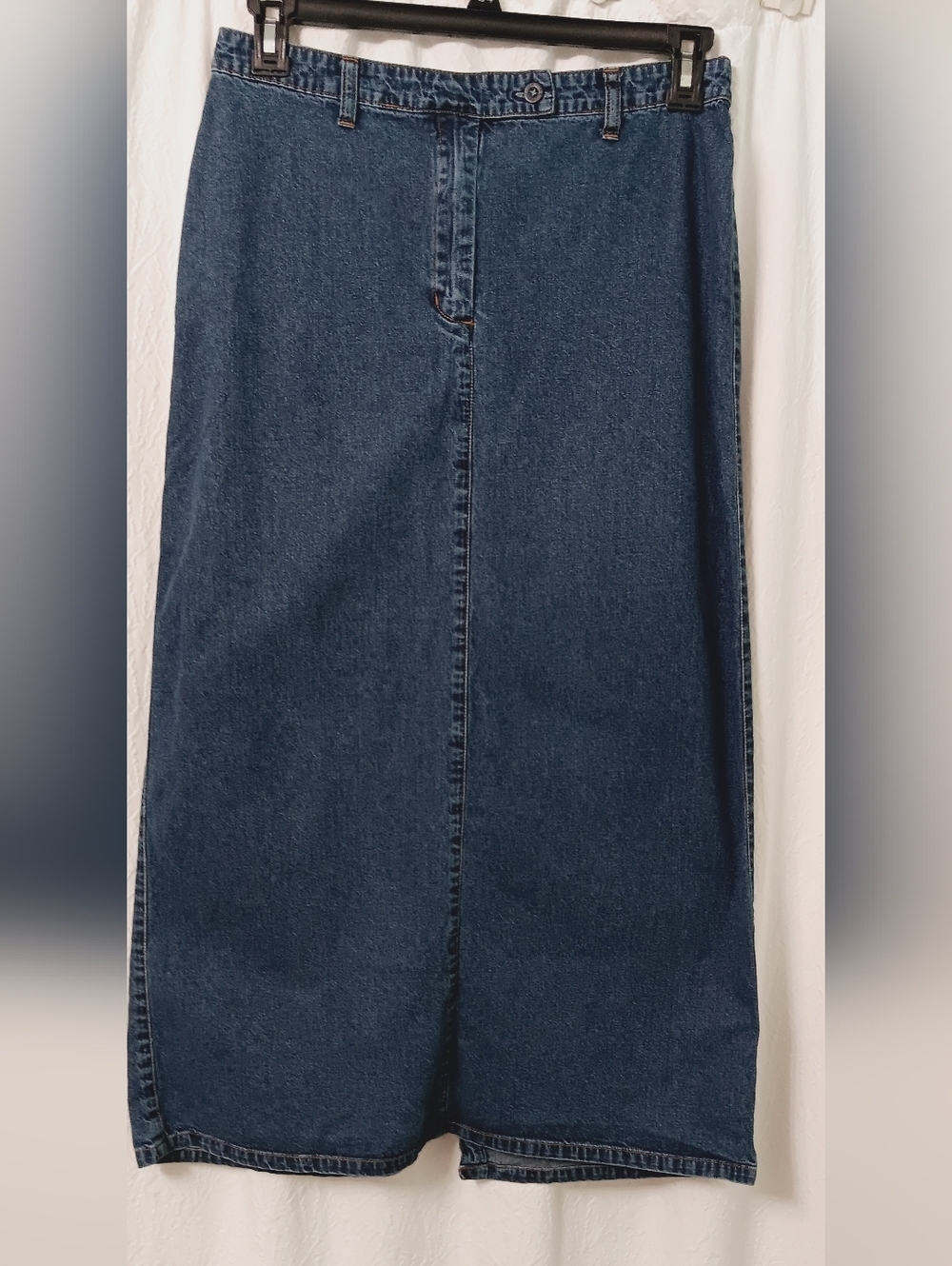 NEW YORK & COMPANY Vintage light wash Blue Denim Midi Skirt Size 10